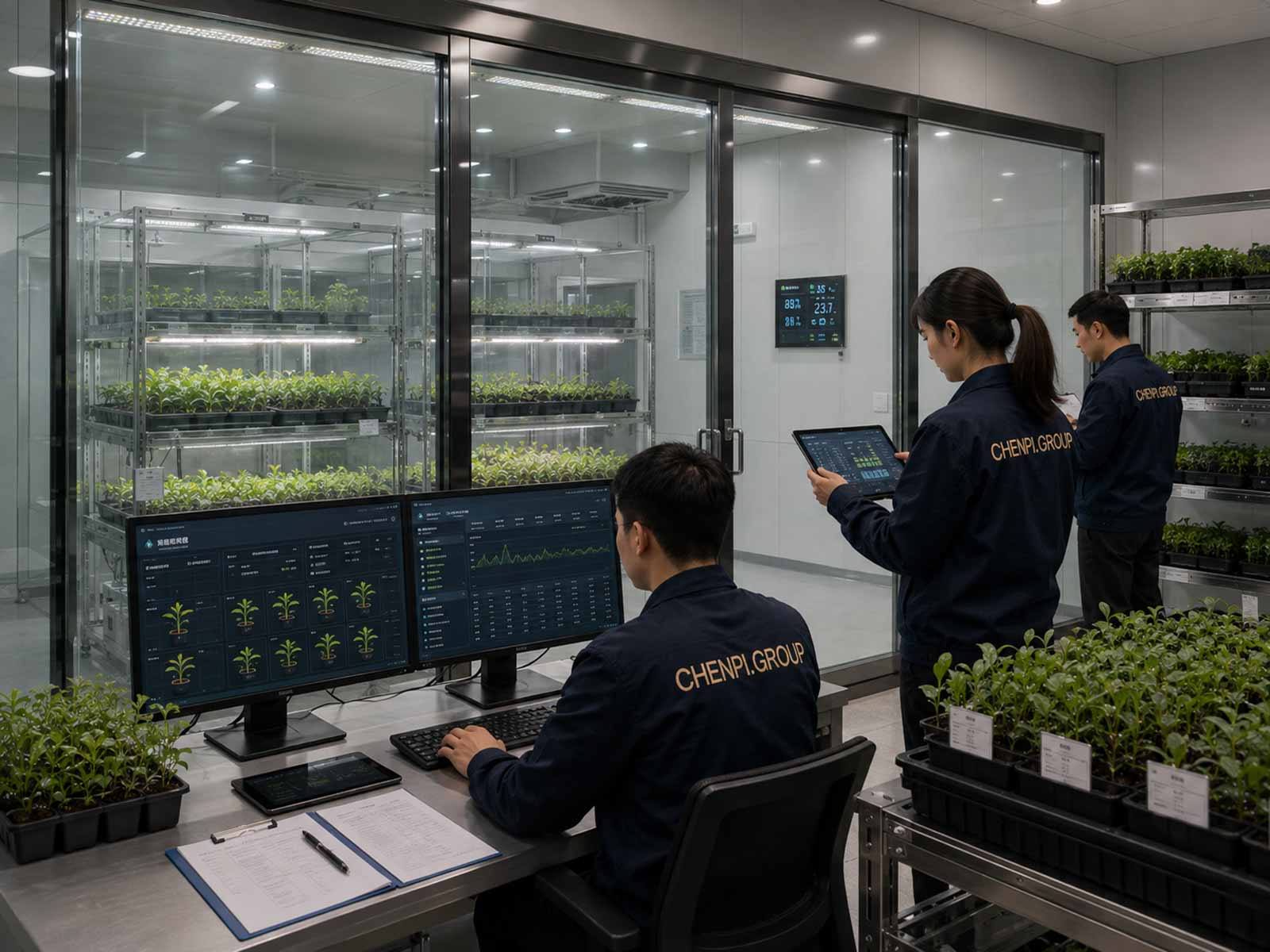 温控育苗测试室与CHENPI.GROUP团队进行苗木批次质量审核