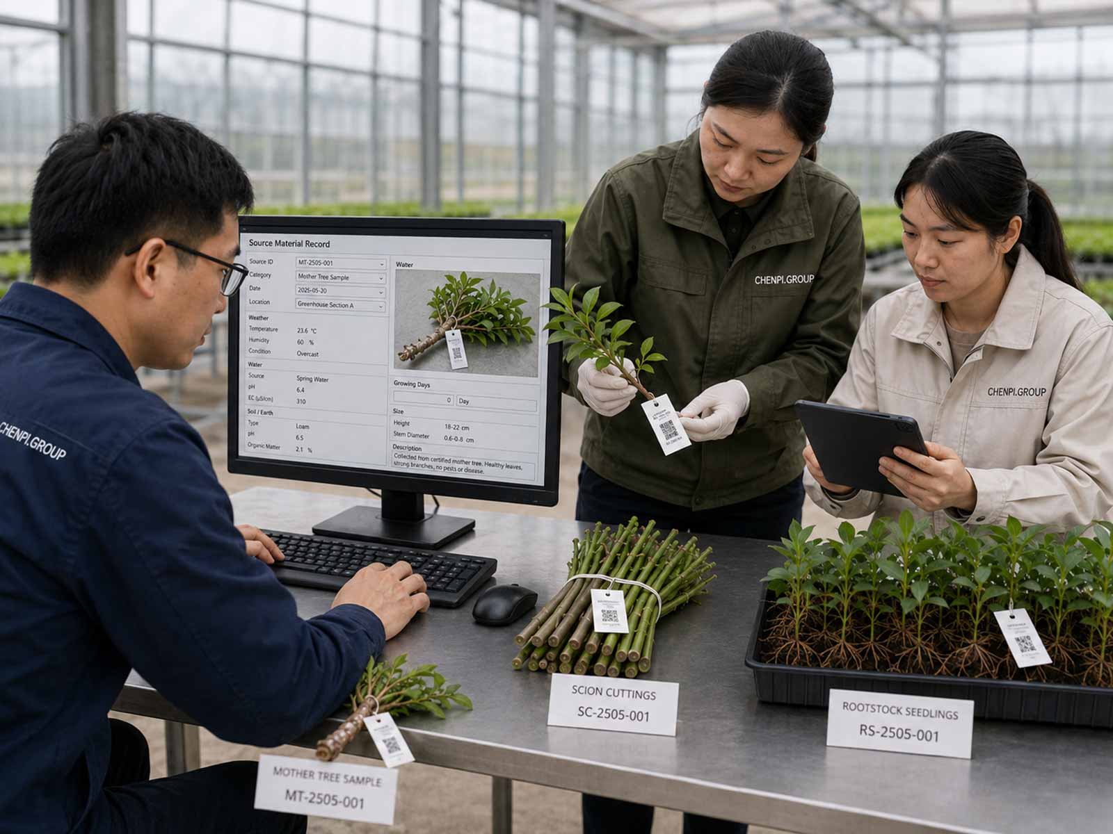 将母株、接穗与砧木照片上传到种源记录表并填写详细资料